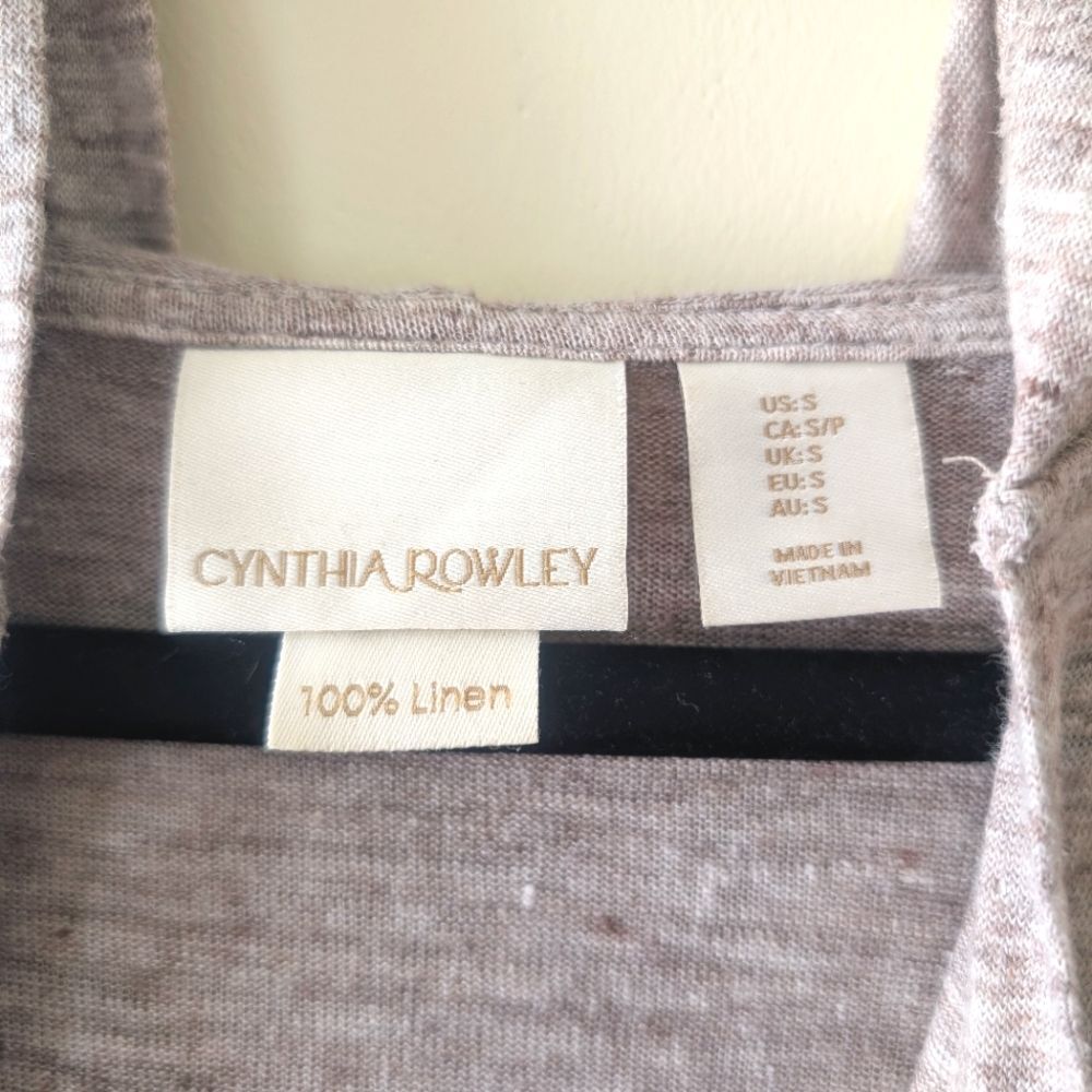 Cynthia Rowley Hooded Linen Open Cardigan Oatmeal Size Small - Picture 6 of 6